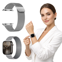 Pasek do Apple Watch 42/44/45/46/49mm metalowy bransoleta opaska srebrny