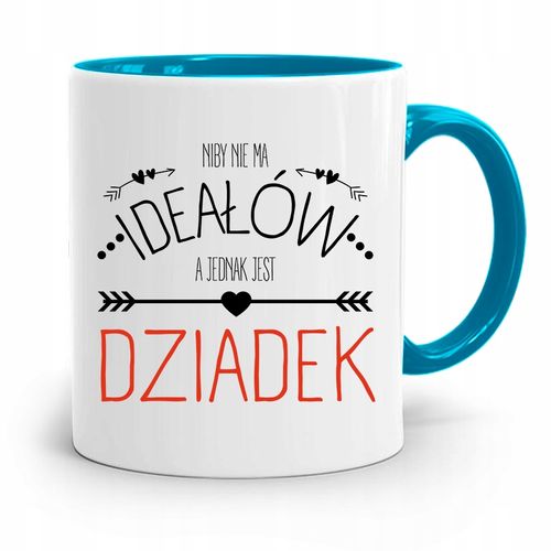 Kubek Błękitny Dzień Dziadka Idealny Dziadek Z Nadrukiem Ze Zdjęciem na Arena.pl
