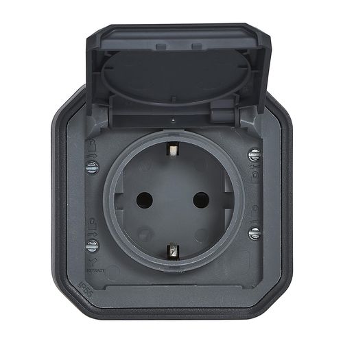 Nowe Plexo - Gniazdo Schuko 2P+Z zaciski automatyczne, komplet natynkowy 16 A-250V~ - antracyt - Legrand 069799L na Arena.pl