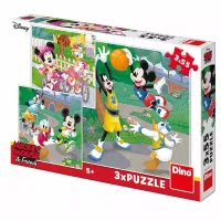 Puzzle 3x55 Myszka Miki Sportowcy