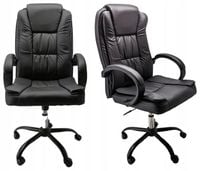 FOTEL BIUROWY CZARNY KRZESŁO BIUROWE FOTEL OBROTOWY ERGONOMICZNY KOMFORTOWY