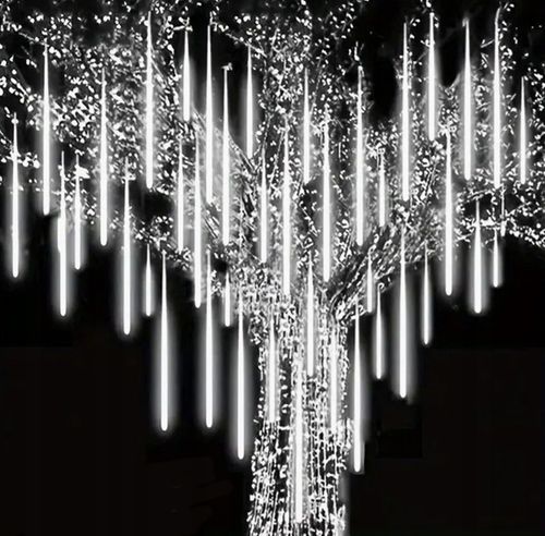 LAMPKI SOPLE ZEWNĘTRZNE CHOINKOWE METEORYT 360 LED ZIMNE 50 CM 10 SZT na Arena.pl