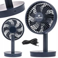 WENTYLATOR BIURKOWY AKUMULATOROWY WIATRAK STOŁOWY BEZPRZEWODOWY CICHY USB-C
