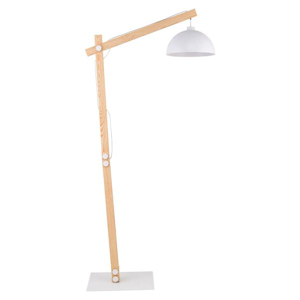 Drewniana lampa podłogowa skandynawska Oslo 5592 TK Lighting biała zdjęcie 1