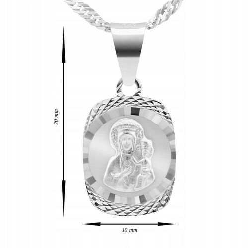 Srebrny medalik Matka Częstochowska pr. 925 Grawer na Arena.pl