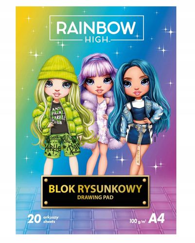 blok rysunkowy a4/20k rainbow high 100g a'10 2987 na Arena.pl