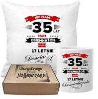 ZESTAW PODUSZKA I KUBEK ORYGINALNY PREZENT 35 LAT NA URODZINY