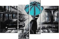 130CM 85 OBRAZ 4 ELEM ZAKOCHANI TURKUS ŚCIENNY