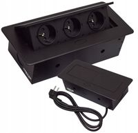 GNIAZDO POTRÓJNE CHOWANE W BLAT NABLATOWE GNIAZDKO