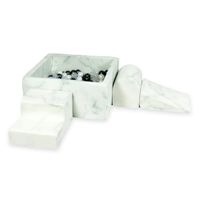 Piankowy plac zabaw z basenem kwadratowym 90x90x40 marmur + 400 piłek (metaliczny grafit, perła, przezroczyste)