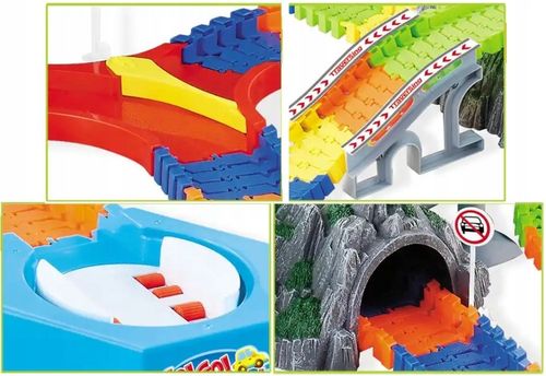 TOR SAMOCHODOWY MAGIC TRACK 5 metrów + 2 AUTKA MOST TUNELE DRZEWA WIADUKT na Arena.pl