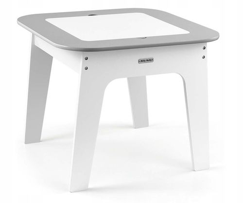 Stolik drewniany z krzesłami BIAŁY dzieci Zabawa Nauka Olaf Milly na Arena.pl