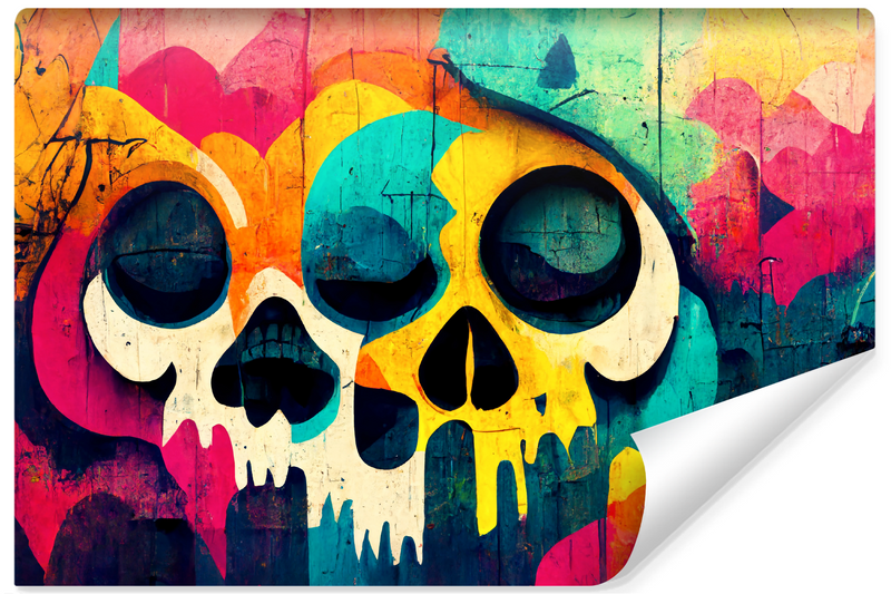 Fototapeta Młodzieżowa GRAFFITI Czaszkami Abstrakcja 90cm x 60cm zdjęcie 1