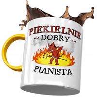 Kubek Żółty Dla Pianisty Piekielnie Dobry Pianista Z Nadrukiem Ze Zdjęciem