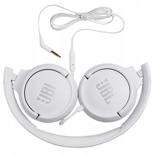 SŁUCHAWKI PRZEWODOWE JBL TUNE 500 BIAŁE NAUSZNE PRZETWORNIK 32 MM na Arena.pl