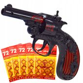 PISTOLET NA SPŁONKĘ REWOLWER REKWIZYT METAL 5x72szt KAPISZONY GRATIS