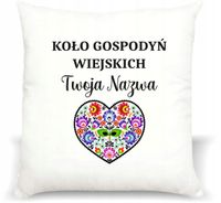 foto PODUSZKA KGW koło gospodyń wiejskich z nadrukiem nazwą miejscowości