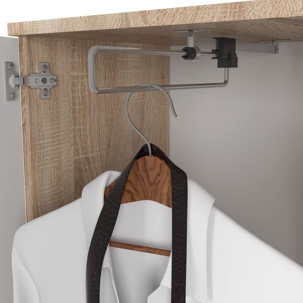 Szafa do przedpokoju z lustrem ENTRO 95 cm duża garderoba - sonoma biała zdjęcie 6