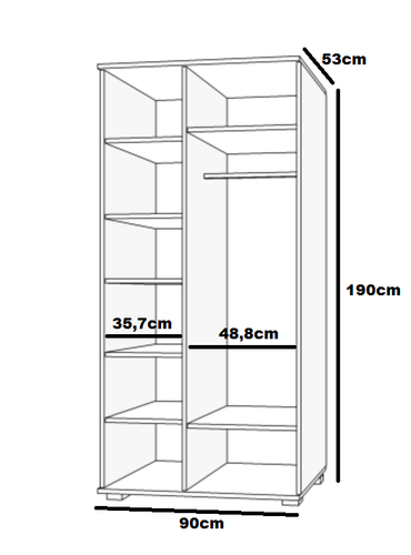 szafa garderoba dziecięca młodzieżowa bieliźniarka pólki drążek BLUE Y43 na Arena.pl