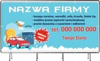 BANER REKLAMOWY 100x50cm duży wybór wzorów PRANIE DYWANÓW TAPICETEK