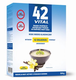 42 Vital Niskokaloryczna dieta roślinna waniliowy smak - 500 g