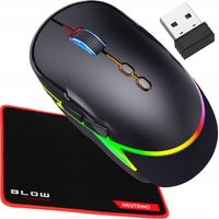 MYSZKA BEZPRZEWODOWA GAMINGOWA PODŚWIETLANA CICHA ERGONOMICZNA + PODKŁADKA