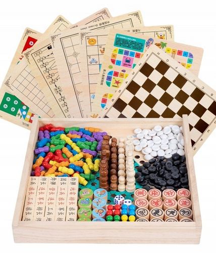 ZESTAW GIER PLANSZOWYCH 10W1 NAJPOPULARNIEJSZYCH CHIŃCZYK SZACHY BACKGAMMON na Arena.pl