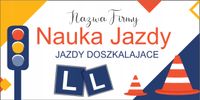 BANER reklamowy 100x50cm różne wzory NAUKA JAZDY reklama OCZKOWANY plandeka