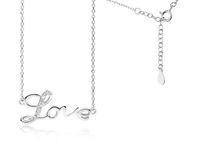 Rodowany srebrny naszyjnik LOVE miłość cyrkonia cyrkonie celebrytka srebro 925 Z1769N