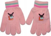 Rękawiczki zimowe dziewczęce pięciopalczaste Bing różowe śnieg