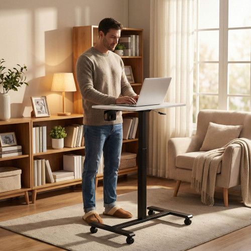 BIURKO MOBILNE MODERNHOME Z REGULACJĄ WYSOKOŚCI I UCHWYTEM NA NAPÓJ na Arena.pl