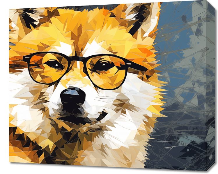 Obraz 60x50cm Intelektualny Psiak zdjęcie 1