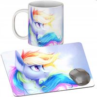 ZESTAW KUBEK + PODKŁADKA - MY LITTLE PONY - PREZENT WIELE WZORÓW + IMIĘ