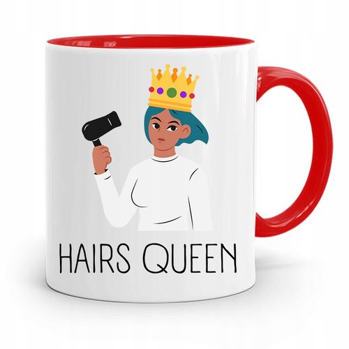 Kubek Czerwony Fryzjera Fryzjerki Hairs Queen Z Nadrukiem Ze Zdjęciem na Arena.pl