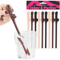 Słomki Peniski Penisy, Na Imprezę, Panieński, 18 Urodziny Brąz Beż Czarny