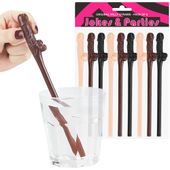 Słomki Peniski Penisy, Na Imprezę, Panieński, 18 Urodziny Brąz Beż Czarny