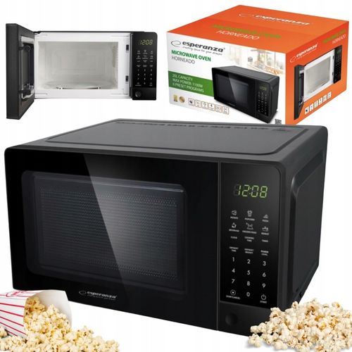 CZARNA MIKROFALA KUCHENKA MIKROFALOWA HORNEADO MAŁA 20L NIEZAWODNA 700W na Arena.pl