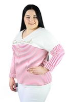 Bluza w paski The Weekend Biało-fuksjowa UNI