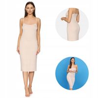 Halka pod sukienkę długa koszula nocna sukienka MS10-402 Beżowy L