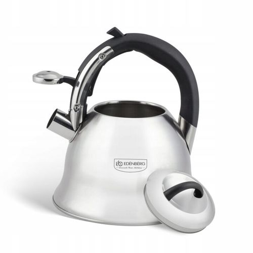 Czajnik satynowy stalowy Edenberg 3 l szary z gwizdkiem na Arena.pl