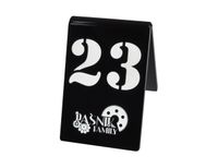 numerek na stół z logo do restauracji 8x12cm plexi czarna 5mm grawer