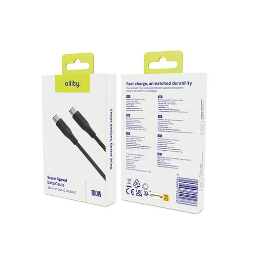 Allity kabel AUC-02 USB-C - USB-C 1,0 m 100W czarny na Arena.pl