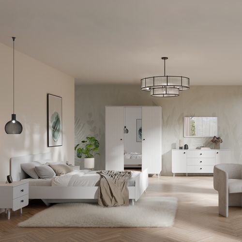 Lustro ścienne Chloe 100 x 60 Białe na Arena.pl