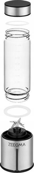 Blender Przenośny Bezprzewodowy DUŻY 465ml 300W ZEEGMA Go Plus SREBRNY zdjęcie 4