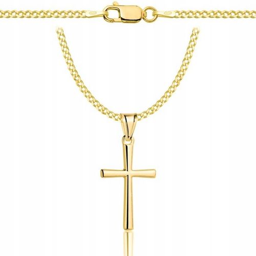 ZŁOTY ŁAŃCUSZEK NA CHRZEST CHRZCINY Z KRZYŻYKIEM PR 925 585 GRAWER PAMIĄTKA na Arena.pl