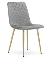 Krzesło tapicerowane jasnoszare welurowe TURIN do kuchni i jadalni