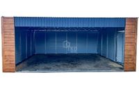 Garaż Blaszany Wiata samochodowa Drzwi Drewnopodobny dach spad w tył TKD253
