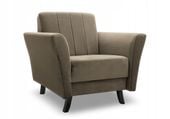 Fotel skandynawski nowoczesny LINEA taupe Paros 03 welur PRODUCENT