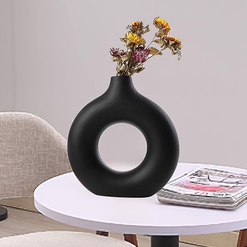 Wazon Ceramiczny z Oczkiem Dekoracja Czarny na Arena.pl