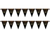 Girlanda wisząca flagi czarne Sparkling 40 urodziny, 500 cm